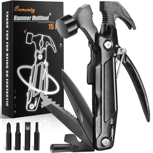 Unique Gifts for Fathers Men Him, Hammer Multitool 15 in 1, Cool