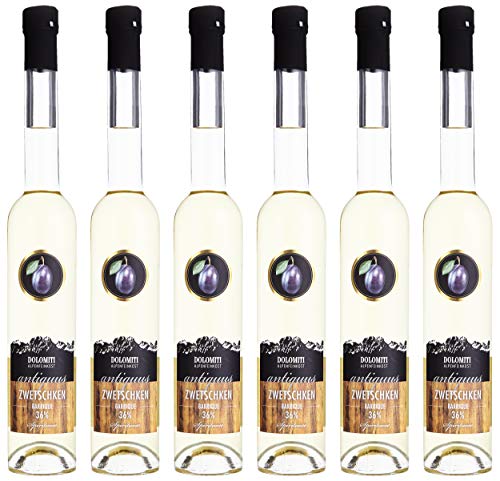 Dolomit 36% │ Alte Zwetschke aus dem Barrique-Fass │ milder & fruchtiger Schnaps 6x 0.35 l