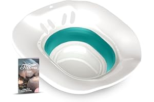 Fivona Expandable Sitz Bath Seat for Soak and Steam - Postpartum Essentials Care and Hemorrhoid Treatment - Unisex and Universal Fit Over the Toilet Yoni Steaming Bowl - At-Home Soothing Relief Device