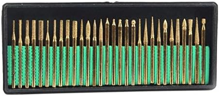 30-Piece Set of Titanium-Coated Diamond Burrs, Grits 120-150