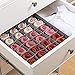 Qozary Closet Socks Organizer Drawer Divider, 24 Cell Collapsible Closet Cabinet Organizer Underwear Storage Boxes for Storing Socks, Lingerie, Underwear (24 Cell)