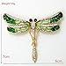 Vintage Shinny Green Drangonfly Glod Brooches Pins of Crystal Rhinestone for Women Dress Scarf Brooch Pins Jewelry Accessories Gift