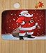 Flower Tiger Merry Christmas Snowman Bath Mat Set,3 Piece Bathroom Mats Set Non-Slip Bathroom Rugs/Contour Mat/Toilet Cover (Santa Claus with Present)