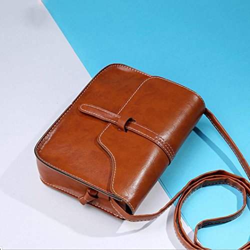Vintage Crossbody,Clearance! AgrinTol Vintage Purse Bag Leather Crossbody Shoulder Messenger Bag (Brown)