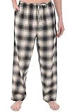 Del Rossa Mens Flannel Pajama Pants, Long Cotton Pj Bottoms, Medium Thick Black and White Plaid (A0705V77MD)