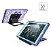 iPad 5th/6th Generation Case, Hocase Heavy Duty Shock Absorbent Rubber+Hard Plastic Dual Layer Protective Case w/Mandala Floral Print and Kickstand for iPad 9.7 2018/2017 - Purple/Teal