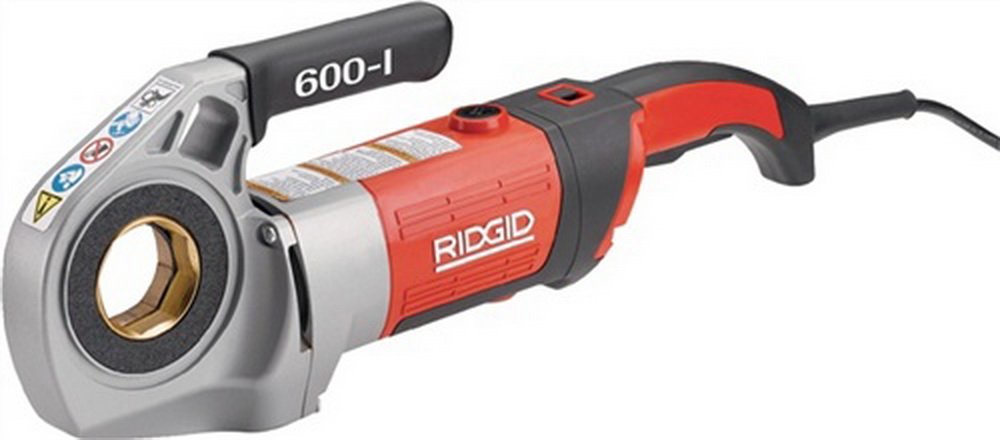 RIDGID 44878 Model 600-I Power Drive with 1/2-1 1/4 inch BSPT 11R Die Heads, Case and Support Arm