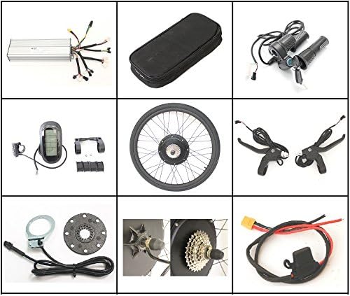 HalloMotor 36V 1200W 48V 1500W 28" Rear Wheel Conversion Kits with LCD Display support 5V mobile phone charge with LCD Display for Electric Bike ebike Electric Bicycle