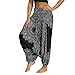 Lcoco&Dream Women's Drop Bottom Elastic Waist Loose Fit Baggy Gypsy Hippie Boho Yoga Harem Pants