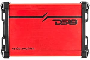 DS18 MP.4A Marine and Powersports Amplifier 4-Channel Full-Range Class D IP67 4 x 40 Watts Rms @ 4-Ohm - Compact Waterproof Amplifier 480W Max Power - Great for Marine/Motorsports and all applications