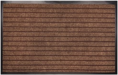 Goodxin XX1-2 Indoor Outdoor Mats Rubber Entrance Doormat Dirt Debris Mud Trapper Waterproof Out Door Mat Low Profile Washable Carpet (31.5'X20', Brown)