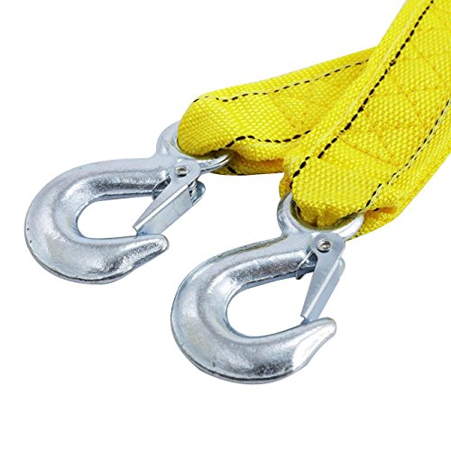 POWLAB 13ft/4m 5 Ton Heavy Duty Self-Rescue Car Tow Rope Strap Belt Polyester Strong Hook Towing Cable Trailer For ATV UTV Truck Boat