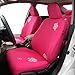 FH Group Front Set Cloth Car Seat Covers - Low Back Car Seats with Removable Headrest, Universal Fit, Airbag Compatible for SUV, Sedan, Van, Pink
