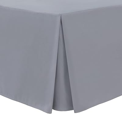 Linen Home Grey Double Box Pleated Base Valance Sheet Microfibre