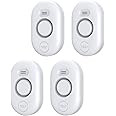 Water Leak Detector Sensor Alarm: Home Water Flooding Monitor Smart Sink Overflow Monitoring Adjustable Wet Moisture Alert Pipe Leakage Drip Detection Warning for Basement Floor 4Pack