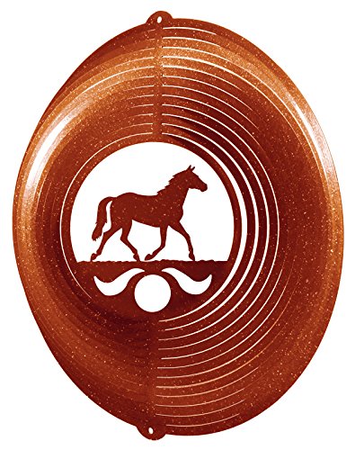 QUARTER HORSE CIRCLE Swirly Metal Wind Spinner