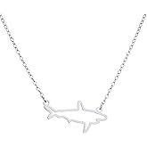 PONCTUEL ESCARGOT Simple Shark Animal Pendant Necklace Sea Shark Necklace for Women Men Fashion Beach Holiday Jewelry