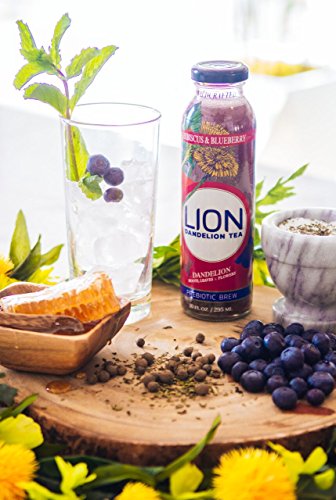 LION Dandelion Tea – 6 Bottle Variety Sampler - Improves digestion and a super detoxifier Delicious and Refreshing Whole plant (dandelion leaf, root, flower).Anti-inflammatory and antioxidant.