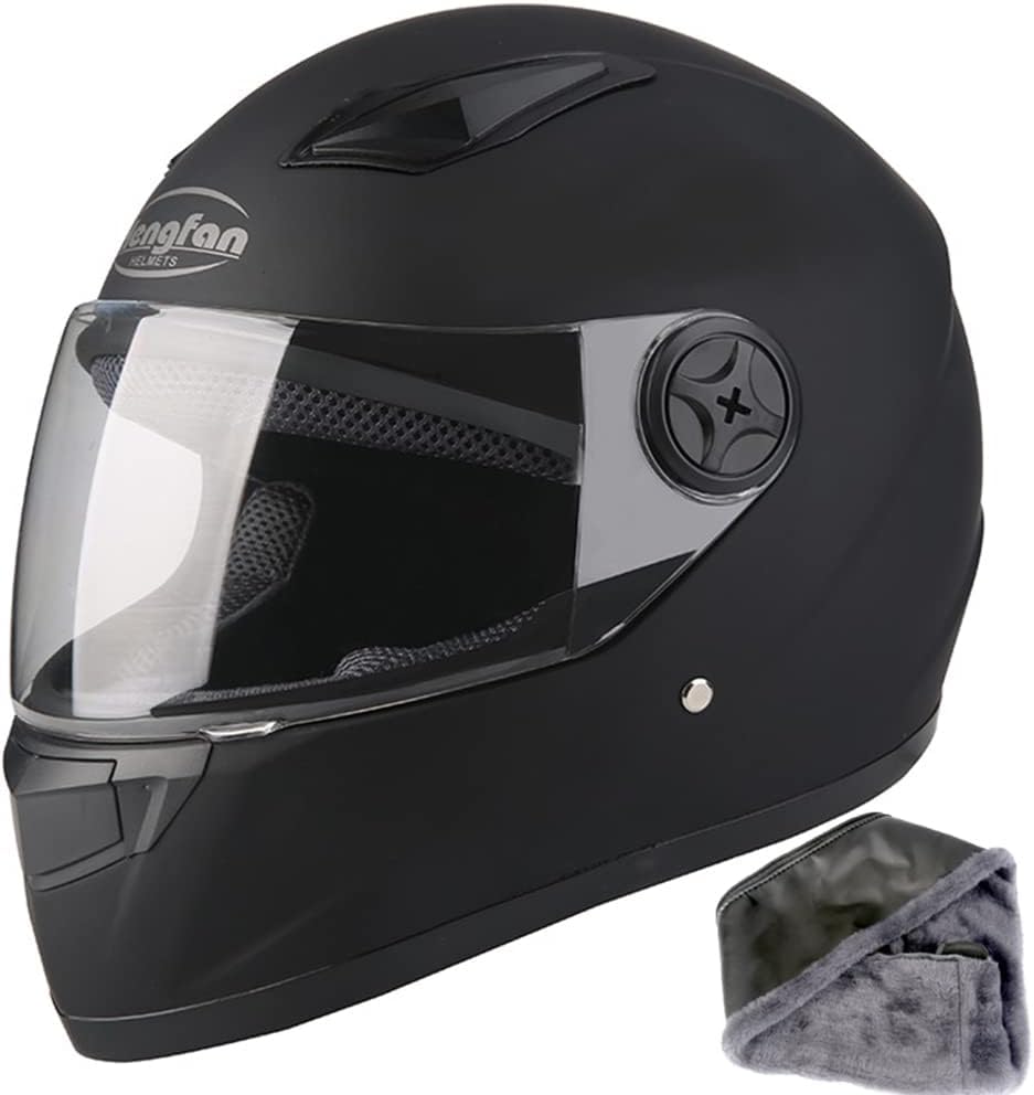 Yundobop Casco de Moto para Moto Integral Ajustable - Casco Motocicleta Integral con Lente antivaho HD, Babero de vellón extraíble Respirable y Ligero Matte Abatible Todas Las Tallas