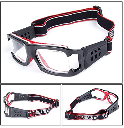 Lorsoul Unisex Outdoor Sports Goggles Safety Protective Glasses Eyewear with Anti-fog Lens & Adjustable Strap for Cycling Basketball Football Hockey Rugby (SAN Antonio Black)