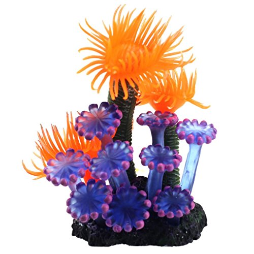 Mikey Store Aquarium fish tank plant creature aquarium decoration Decor landscape (Orange)