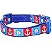 Blueberry Pet Essentials 5 Patterns Classy Bon Voyage Nautical Ocean Harbor Designer Adjustable Dog Collar, Medium, Neck 14.5
