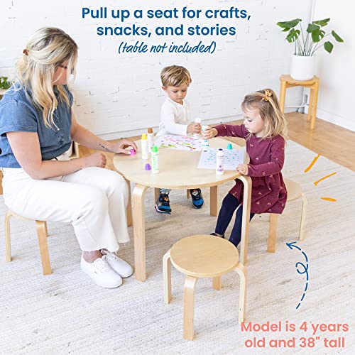 ECR4Kids Bentwood Stackable Stools, Classroom Furniture, Natural, 6