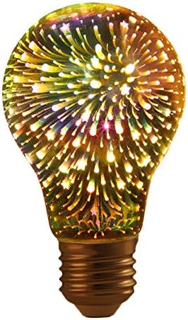 Iusun Tabletop Christmas E27 LED 3D Colorful Creative Light Bulb Firework Lamp Decoration Bedroom Desk Ornament Bonsai for Home Office Supplies Gift
