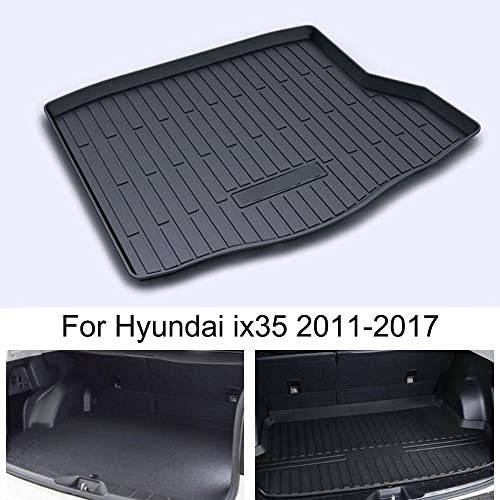 Momoap / Car Black Leather Car Boot Pad Liner Cargo Mat Tray Trunk Floor Protector Mat for Hyundai ix35 2011-2017