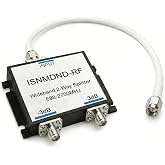 2 Way SMA Female RF Splitter for Cell Phone Signal Booster Systems | 50 Ohm 3dB low loss RF divider, SMA female ports, jumper cable included, for two indoor antennas, not for TV systems