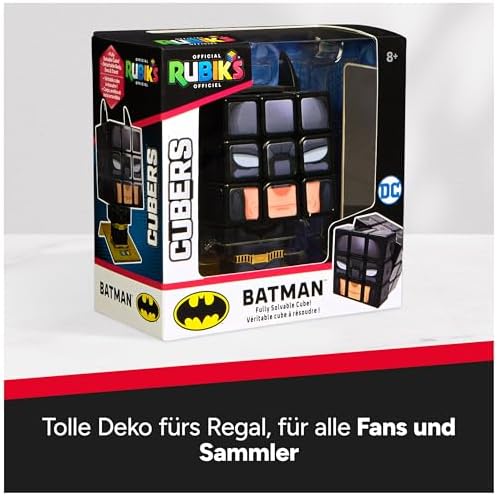 Cube, Cubers - Batman, 3x3 DC Zauberwürfel im Batman-Design, mit coolem Zubehör: Fledermausohren, Körper, Ständer - die Superhelden-Challenge, ab 8 Jahren
