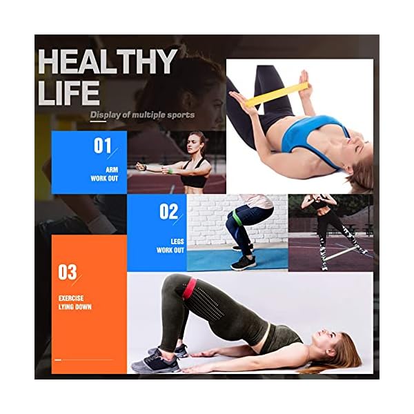 Baudane-Resistance-BandsSet-of-5-Skin-Friendly-Resistance-Band-Fitness-Exercise-Loop-Bands-with-5-Different-Levels-Elastic-Band-for-Home-Gym-Training-ArmsLegsPilatesYoga-Free-Carrying-Case-Included Resistance Bands,Set of 5 Skin-Friendly Resistance Band, Fitness Exercise Loop Bands with 5 Different Levels Elastic…