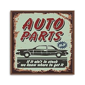 Framed Canvas Wall Art for Living Room, Bedroom Vintage Garage Canvas Prints for Home Decoration Ready to Hanging - 16x16 inches