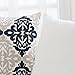 HWY 50 Decorative Couch Throw Pillows Covers 18x18 Inch Embroidered Cotton Geometric Accent Throw Pillow Cases Cushion Cover for Bed Bedroom 1 Piece Navy Blue