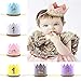 Floral Fall Baby Girl and Boy 1st Birthday Hat Photo Prop Sparkly Gold Crown Elastic Headbands HG-05 (Blue 1)