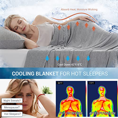 Marchpower Cooling Blanket Queen Size, Arc-Chill 3.0 Cool-to-Touch Technology Summer Blanket,Light Cool Blanket for Sleeping Hot Sleepers Night Sweats, Q-MAX>0.5 Cold Blanket for Bed(79" X 86")