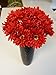 Sweet Home Deco 13’’ Silk Artificial Gerbera Daisy Bouquet (W/ 7stems, 7 Flower Heads), Home/wedding Decorations (Red)