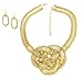 BlingKicks Super Chunky Industrial Mesh Chain Inter-Locked Pretzel Necklace Set with Earrings