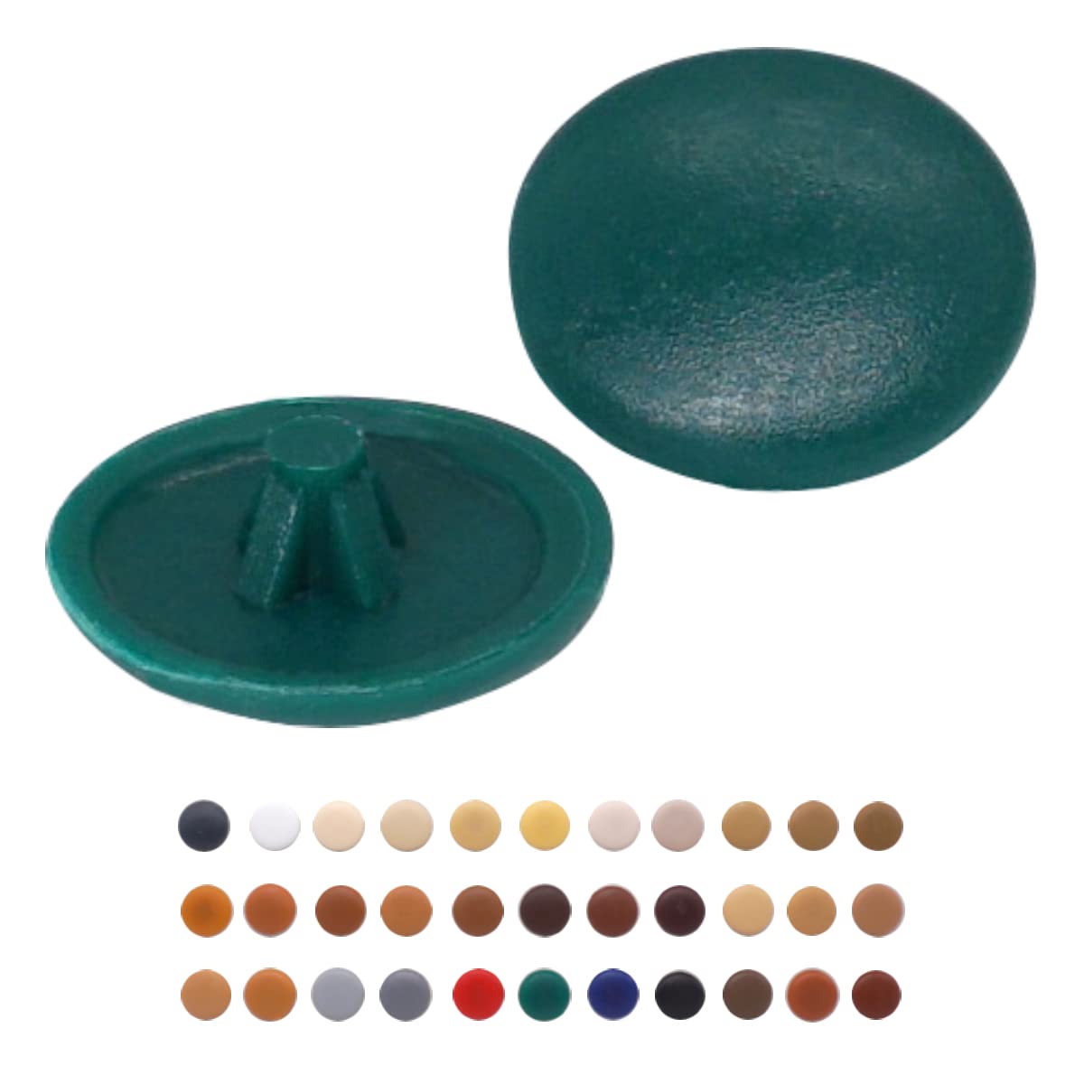 (Pack of 500 pcs) Pozi Screw Cover Caps 12 mm Diameter, Pozidriv Head Clip On Plastic Covers, Furniture Decorative Cap (500, Green S27)