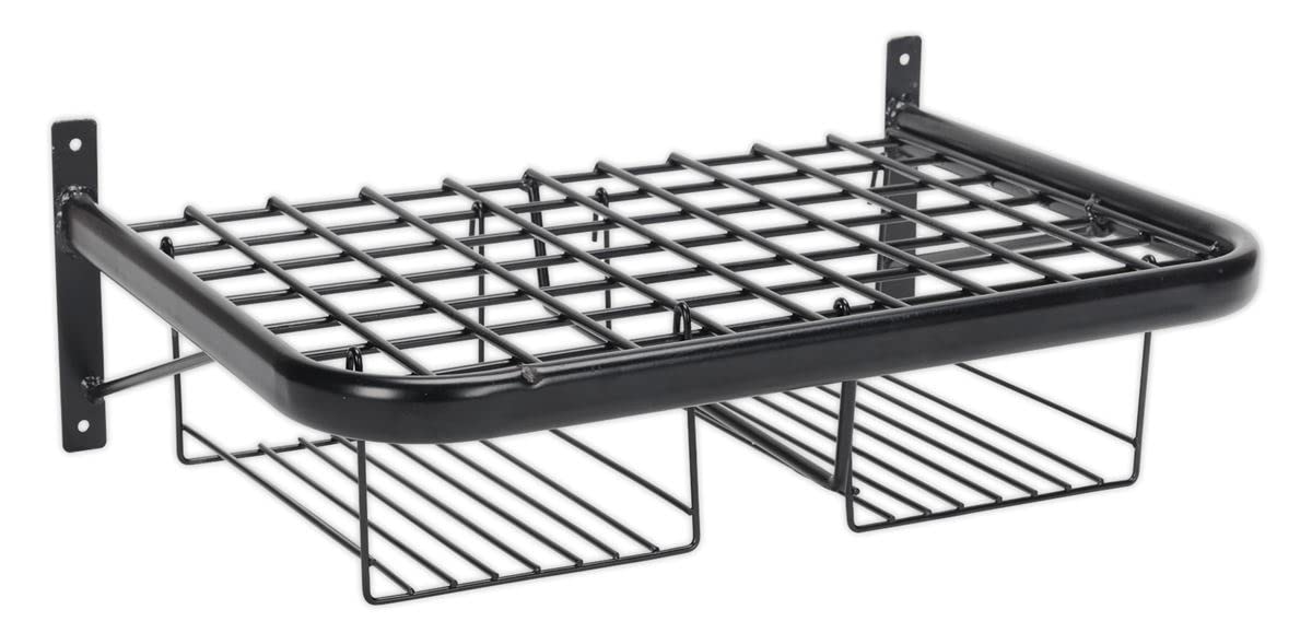 Sealey MS081 Helmet & Gear Tidy - Steel structure to organize the storage of gloves, clothing and helmets, Black