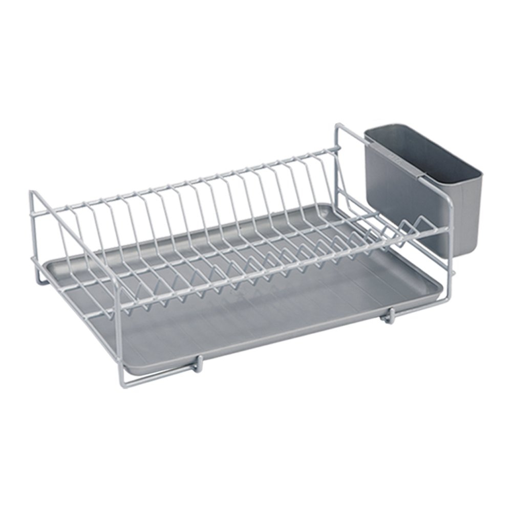 Sauvic Flat Grey Plastic Coated Dish Rack