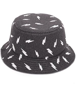 Felt Bucket Hat Printed Lightning Spring Autumn Fashion Unisex Cap