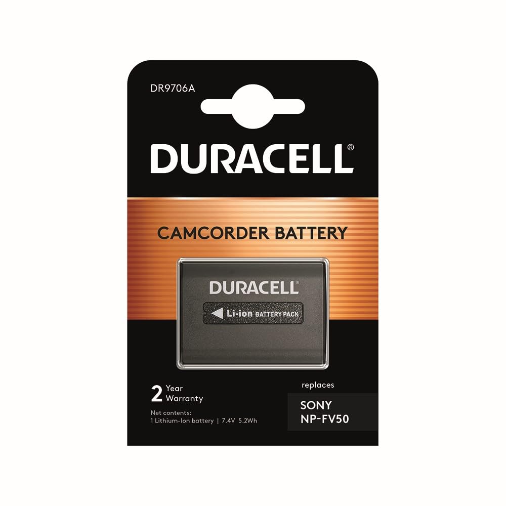 DURACELL DR9706A 7.4V 650mAh Camcorder Batteries for Sony NP-FV50