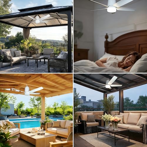 SHUNLEE Gazebo Fans Outdoor Hanging 31.5", Canopy Fan with Light 3000-6500K | Portable Plug in Ceiling Fan with Remote, Hook, Great for Gazebo, Canopy, Pop up Tent, Patio