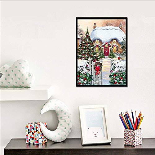 Christmas Diamond Painting Kits for Adults, BENBO Full Drill 5D DIY Paint by Numbers Mosaic Cross Stitch Arts Craft for Home Wall Decor, 11.8Inx15.8In