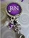 Personalized RN Nurse ID Badge Reel, Custom RN Retractable ID holder, Purple Nurse Name LPN BSN Gift