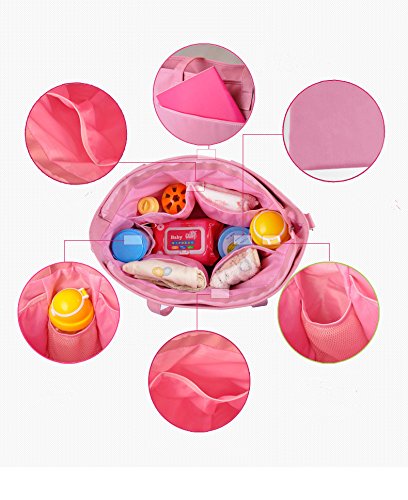 Ecokaki(TM) Baby Diaper Bag Multi-function Large Mummy Messenger shoulder Bag Diaper Tote Baby Bag, Pink