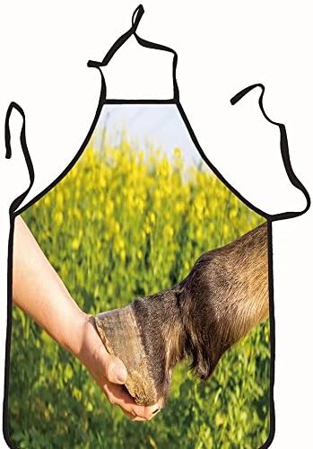 chanrancase tailored apron horse hoof hand Children, unisex kitchen apron, adjustable neck for barbecue 17.7x26.6+10.2(neck) INCH