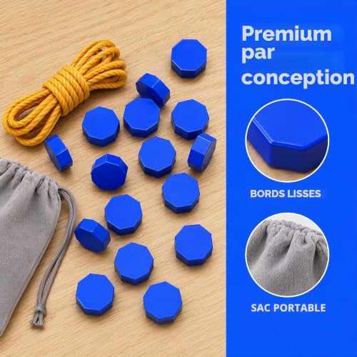 Magnetic Chess Set with 20 Large 3cm Magnetic Chess Pieces, Family Board Game with Rope and Velvet Storage Bag, Portable Magnet Set for Kids and Adults (Black)