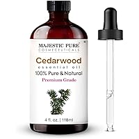 MAJESTIC PURE Cedarwood Essential Oil | 100% Pure and Natural Cedarwood Oil | Premium Grade Essential Oils for Hair Care, Hom